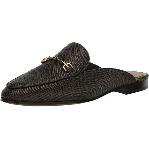 Sam Edelman Linnie Pinto Brown Slip On Rounded Toe Chain Detailed Wide Mules (Pinto Brown, 10)