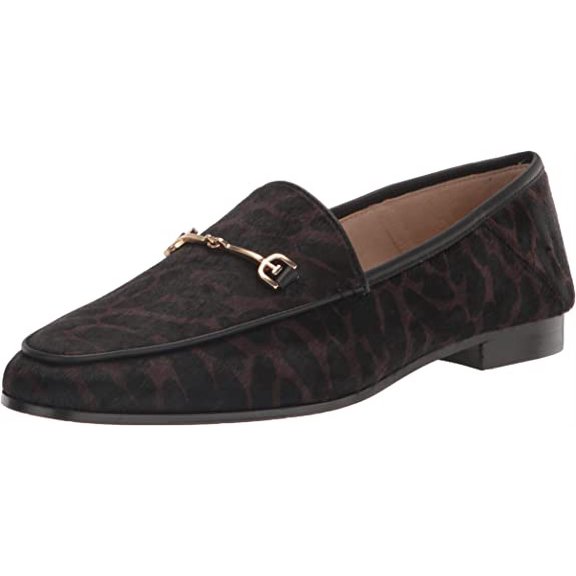 Sam Edelman Loraine Brown Leopard Multi Almond Toe Stacked Heel Wide Loafers (Brown Leopard Multi, 6)