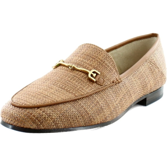 Sam Edelman Loraine Cuoio Almond Toe Slip On Stacked Heel Fashion Wide Loafers (Cuoio, 8)