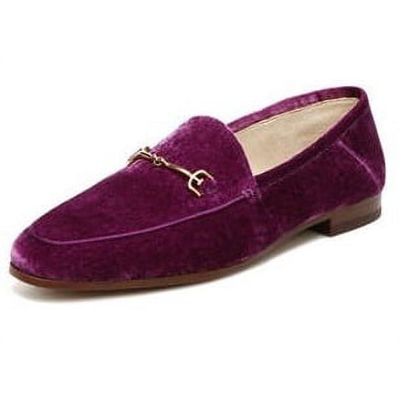 Sam Edelman Loraine Deep Orchid Leather Slip-On Chain Detail Vamp Loafers Shoes (Deep Orchid, 13)