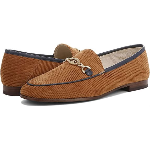 Sam Edelman Loraine Mustard Leather Fashion Rounded Toe Slip On Loafers (Mustard, 8)
