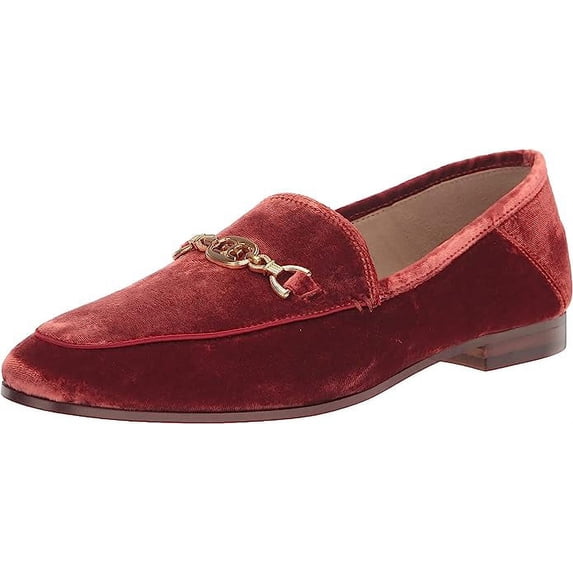 Sam Edelman Loraine Prime Canyon Orange Leather Chain Detail Vamp Loafers Shoes (Canyon Orange, 13)