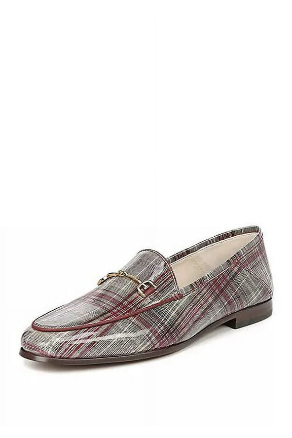 Loraine Red Patent Plaid Dress Slip On Rounded Toe Leather Loafers (Red Patent Plaid, 6)