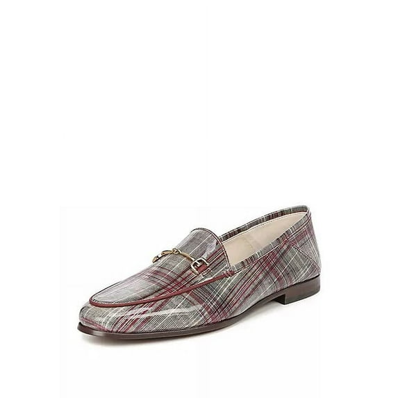 Sam Edelman Loraine Red Patent Plaid Dress Slip On Rounded Toe Leather Loafers