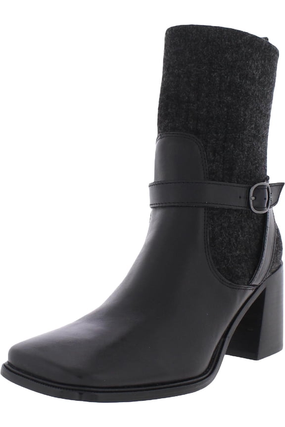Marci Women's Black/Dark Grey Leather Boots 10M