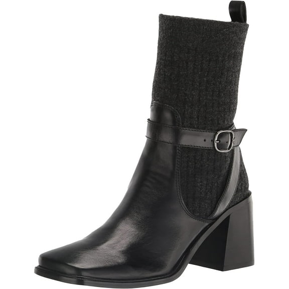 Sam Edelman Marci Women's Black/Dark Grey Leather Boots 9M