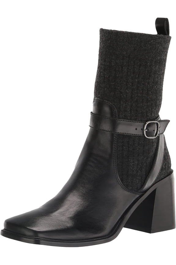 Marci Women's Black/Dark Grey Leather Boots 9M