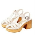 thumbnail image 1 of Sam Edelman Margritte White Multi Straps Buckle Ankle Block Heel Platform Sandal (White, 5), 1 of 3