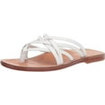 thumbnail image 1 of Sam Edelman Marinea White Leather Slip On Open Toe Strappy Flat Slides Sandals (WHITE, 11), 1 of 5