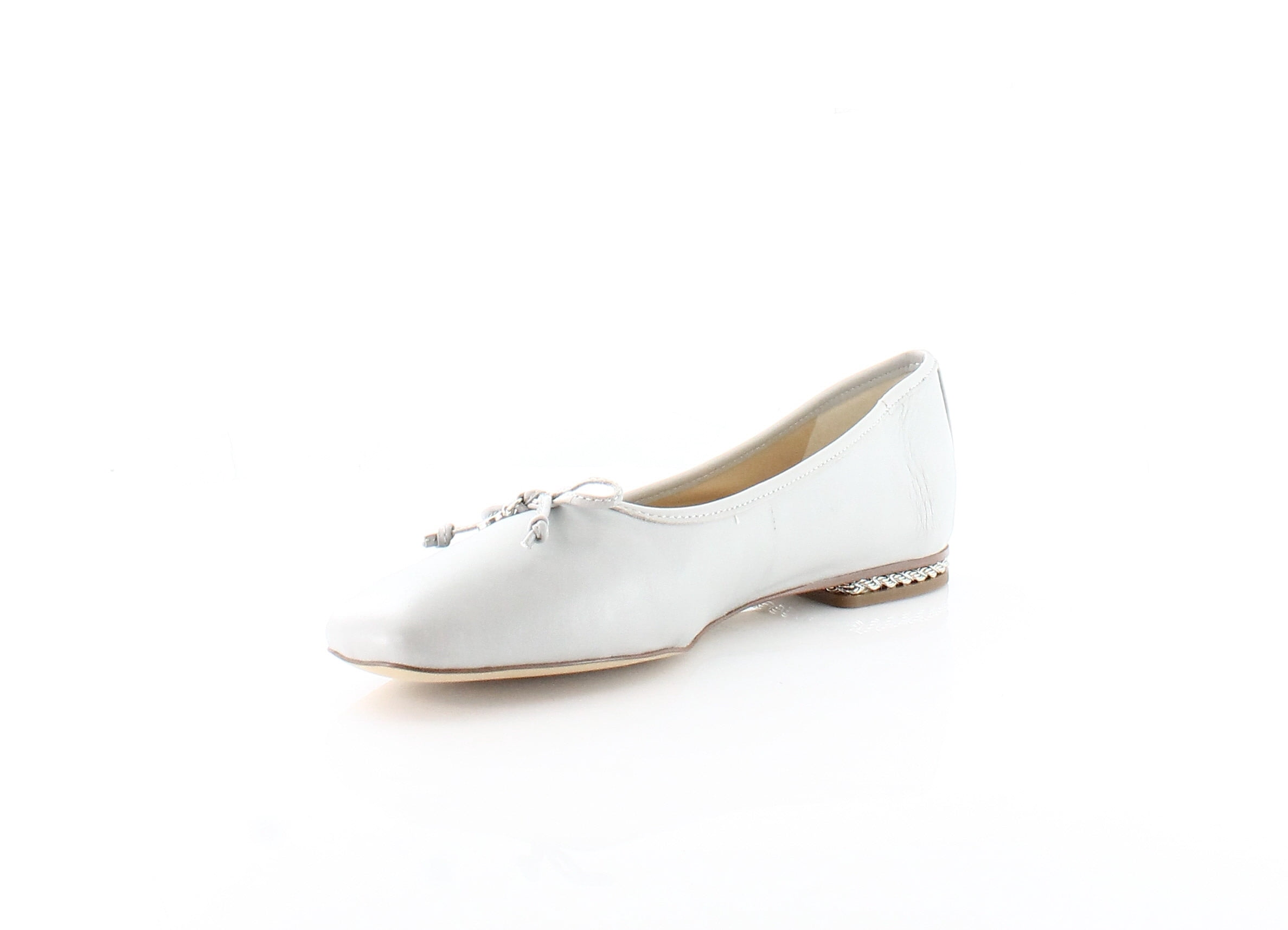 Sam Edelman Marisol Pebble Grey Squared Toe Slip On Classic Leather Ballet Flats (Pebble Grey, 8) - Walmart.com