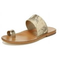 thumbnail image 1 of Sam Edelman Maxy Wheat Multi Slip On Snake Embossed Toe Ring Chic Slides Sandals (Wheat Multi/Dk Molten Gold, 10), 1 of 3