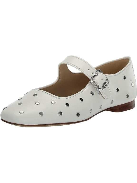 Women's Michaela Stud Mary Jane Flats Bright White 9.5M