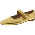 thumbnail image 1 of Sam Edelman Michaela Medallion Gold Mary Jane Ankle Strap Square Toe Flats (Medallion Gold, 6.5), 1 of 3