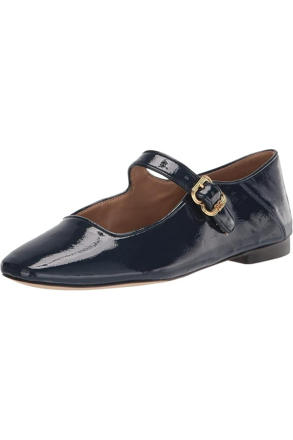 Michaela Royal Navy Mary Jane Ankle Strap Square Toe Dress Flats (Royal Navy, 5.5)