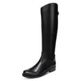 thumbnail image 1 of Sam Edelman Mikala Wide Calf Black Leather Rounded Toe Riding Knee High Boots (Black, 6), 1 of 3