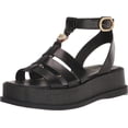 thumbnail image 1 of Sam Edelman Naima Black Leather Multi Straps Buckle Ankle Block Heel Sandals (Black, 13), 1 of 6