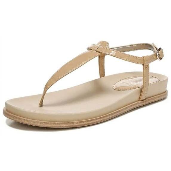 Sam Edelman Womens Naomi T-Strap Footbed Sandals 8 M Almond Patent - NIB $100