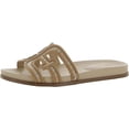 thumbnail image 1 of Sam Edelman Nettie Raffia Leather Slip On Open Toe Flats Slides Sandals (Raffia, 5.5), 1 of 3
