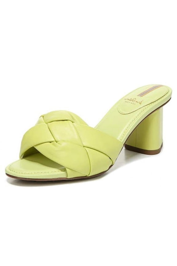 Oaklie Kiwi Diamond Knotted Strap Triangular Block Heeled Sandals (Kiwi, 7.5)