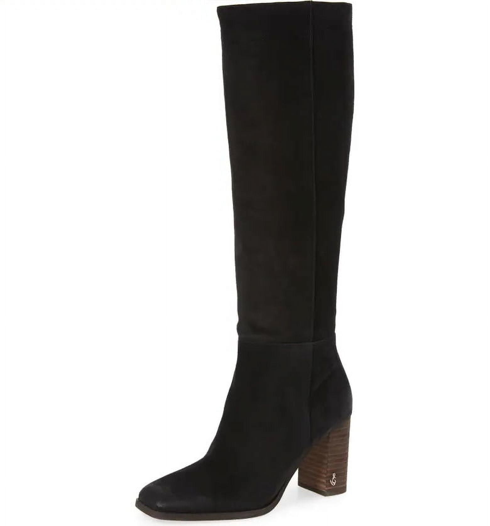 Sam Edelman Olly Black Squared Toe Block Heel Pull On Knee High Fashion  Boots (Black, 10) - Walmart.com