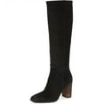 thumbnail image 1 of Sam Edelman Olly Black Squared Toe Block Heel Pull On Knee High Fashion Boots (Black, 6), 1 of 6