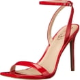 thumbnail image 1 of Sam Edelman Orchid Red Square Toe Buckle Ankle Strap Lofty Stiletto Heel Sandals (Ruby Red, 5), 1 of 6