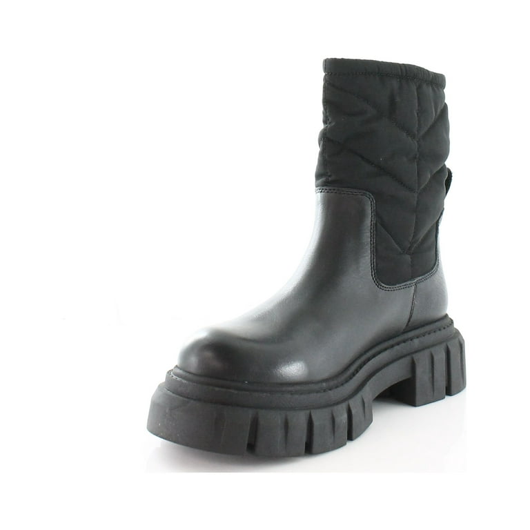 Sam Edelman Orleans Black Lug Sole Chunky Mid Calf Boots BLACK 10
