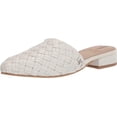 thumbnail image 1 of Sam Edelman Page Bright White Slip On Pointed Toe Block Heel Woven Fashion Mules (Bright White, 9.5), 1 of 6