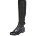 thumbnail image 1 of Sam Edelman Pansy 2 Black Leather Buckled Knee High Riding Boots Wide Calf (Black Wide Calf, 5), 1 of 3