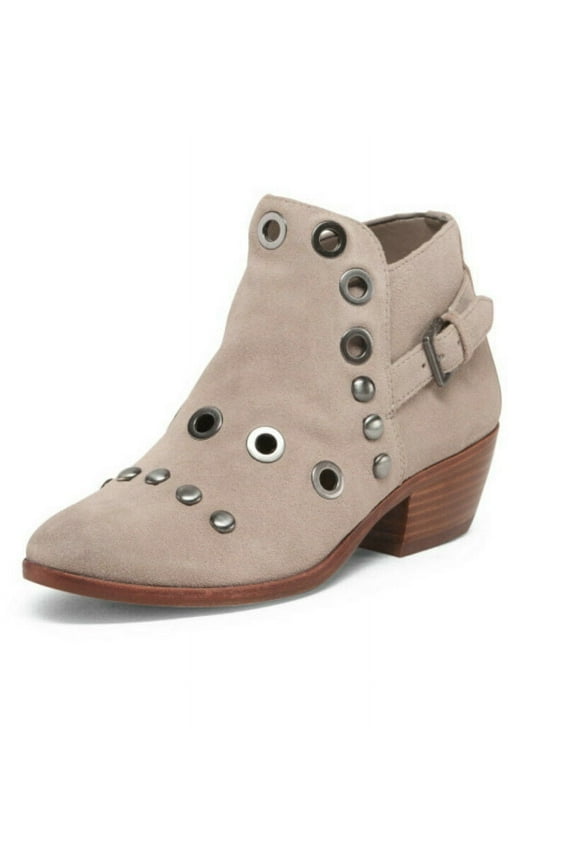 Pedra Suede Pull On Ankle Boots Putty Taupe Suede Western Booties (PUTTY, 9)