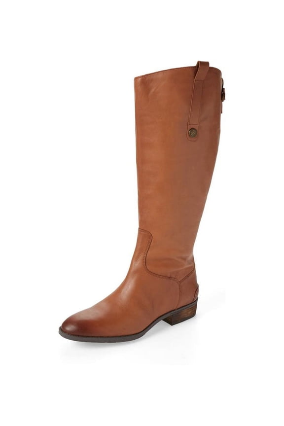 Penny Whiskey Knee-High Leather Rounded Toe Western Cowboy Boot (Whiskey, 5)