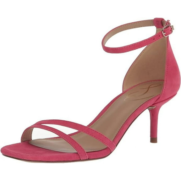 Sam Edelman Peonie Ultra Fuchsia Ankle Strap Open Toe Strappy Kitten Heel Sandal (Ultra Fuchsia, 8)