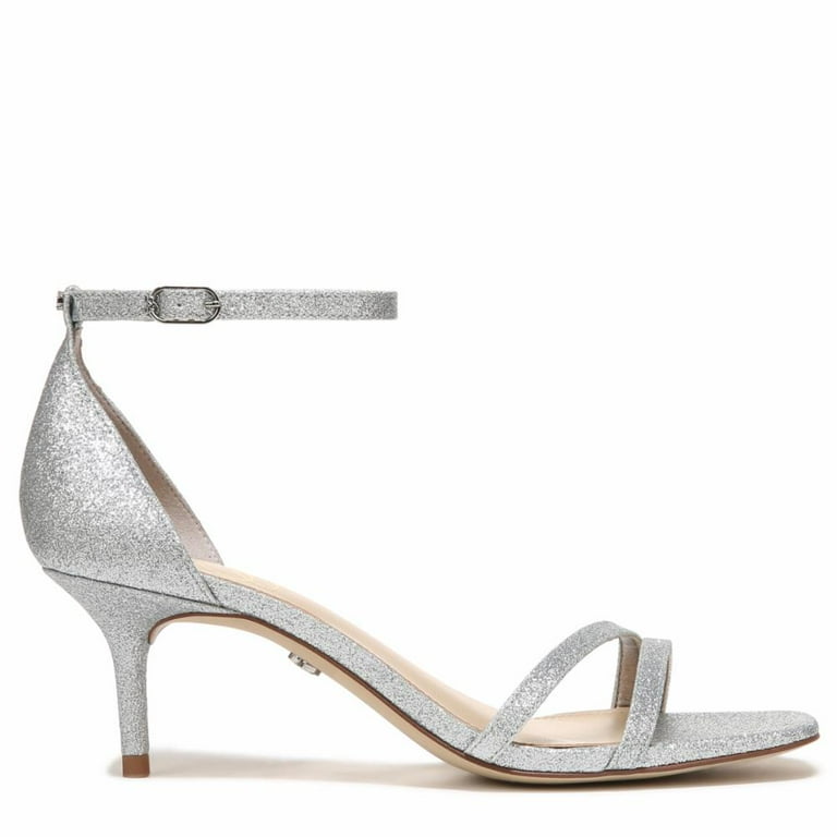 Sam Edelman Women's Peonie Heeled Sandals Silver Glitter 10M