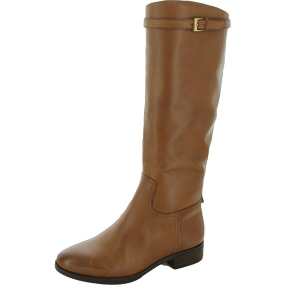 Sam Edelman Pierce Whiskey Almond Toe Pull On Stacked Heel Riding Knee High Boot (Whiskey, 8)