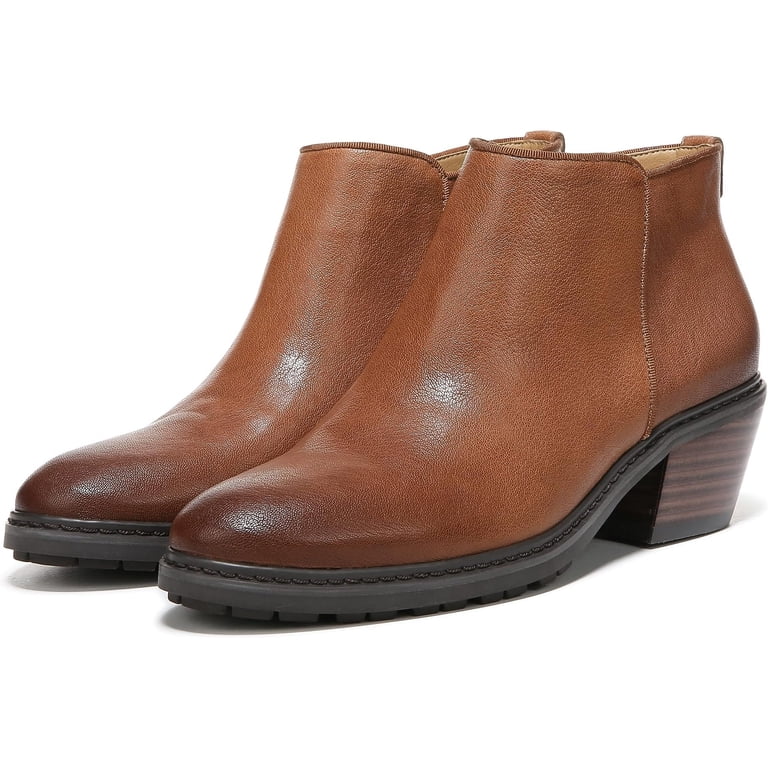 Sam Edelman Pryce Tawny Brown Leather Round Toe Stacked Heel  display picture 2