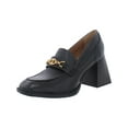 thumbnail image 1 of Sam Edelman Quincy Black Squared Toe Stacked High Heel Slip On Fashion Loafers (Black Multi, 8.5), 1 of 3
