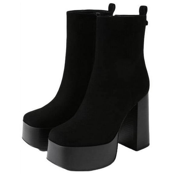 Sam Edelman Women's Rayza Platform Boot Black Suede 10M