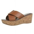 thumbnail image 1 of Sam Edelman Remini Saddle Slip On Rubber Sole Strappy Slide Wedges Heel Sandals (Saddle, 7), 1 of 1