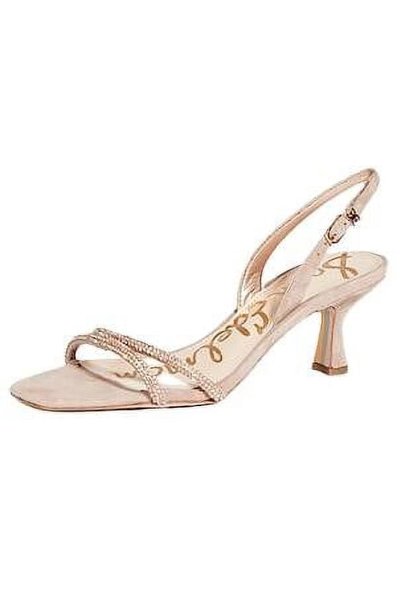 Ronan Cashmere Nude Crystal Detail Ankle Strap Open Toe Heel Sandals (Cashmere Nude, 6.5)