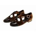 thumbnail image 1 of Sam Edelman Roxie Spiced Camel/Rich Chocolate Rounded Toe Mary Jane Ballet Flats (Spiced Camel/Rich Chocolate, 10), 1 of 6