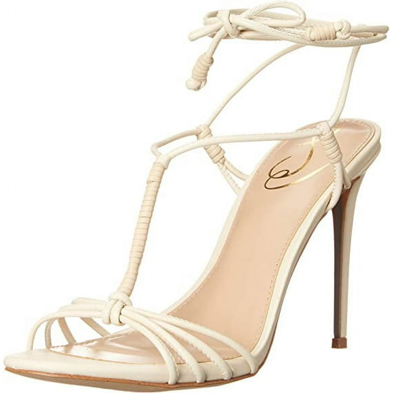 Sam Edelman Safiya Modern Ivory/Summer Sand Tie Up Stiletto Heeled Sandals (Modern Ivory/Summer Sand, 6.5)