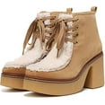 thumbnail image 1 of Sam Edelman Shaw Sandstone/Nature Mist Chunky Block Heel Lace Up Ankle Boots (Sandstone/Nature Mist, 8), 1 of 6
