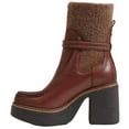 thumbnail image 1 of Sam Edelman Sidney Brandy Leather Pull On Rounded Toe Ribbed Knit Fabric Boots (Brandy Leather, 5), 1 of 6