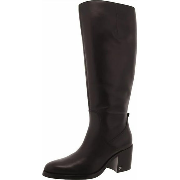 Sam Edelman Women's Soyer Knee High Boot Black Leather Wide Calf 9.5M