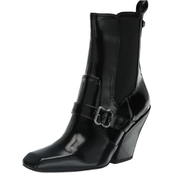 Sam Edelman Women's Suzette Western Boot Black Leather 8.5M