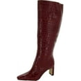 thumbnail image 1 of Sam Edelman Sylvia Scarlet Cherry Leather Pointed Toe Block Heel Knee High Boots (Scarlet Cherry, 5), 1 of 3