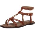 thumbnail image 1 of Sam Edelman Talya Honey Brown Open Toe Ankle Strap Gladiator Flats Sandals (Honey Brown, 8.5), 1 of 6