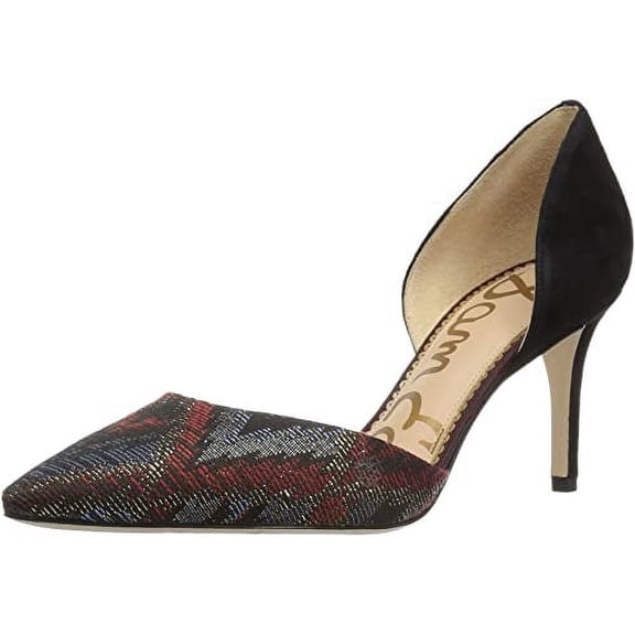 Sam Edelman Telsa D'orsay Pointy Toe Cranberry Multicolor Fashion Slip On Pumps (Cranberry Multicolor, 6)