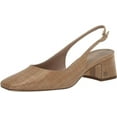 thumbnail image 1 of Sam Edelman Terra Buff Tan Slingback Strap Squared Toe Block Heeled Pumps (Buff Tan, 5), 1 of 6