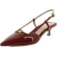 thumbnail image 1 of Sam Edelman Toni Deep Scarlet Slingback Pointed Toe Kitten Heeled Fashion Pumps (Deep Scarlet, 7), 1 of 6